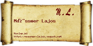 Mössmer Lajos névjegykártya